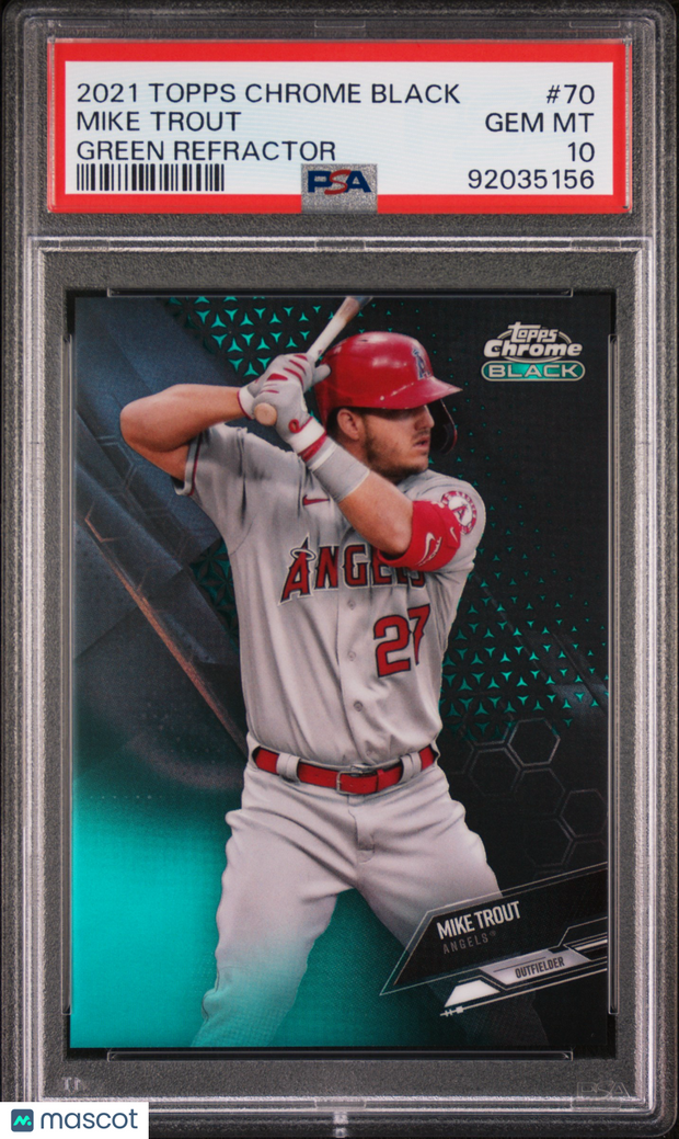 2021 Topps Chrome Black Mike Trout #70 PSA 10