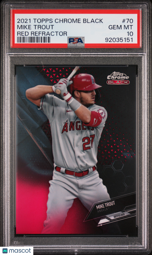 2021 Topps Chrome Black Mike Trout #70 PSA 10